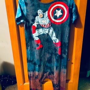 Custom dye captain America rags romper 2t